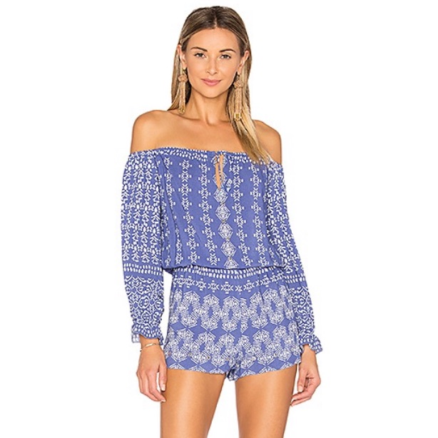 Sarah Romper By Saylor In Blue From Revolve
